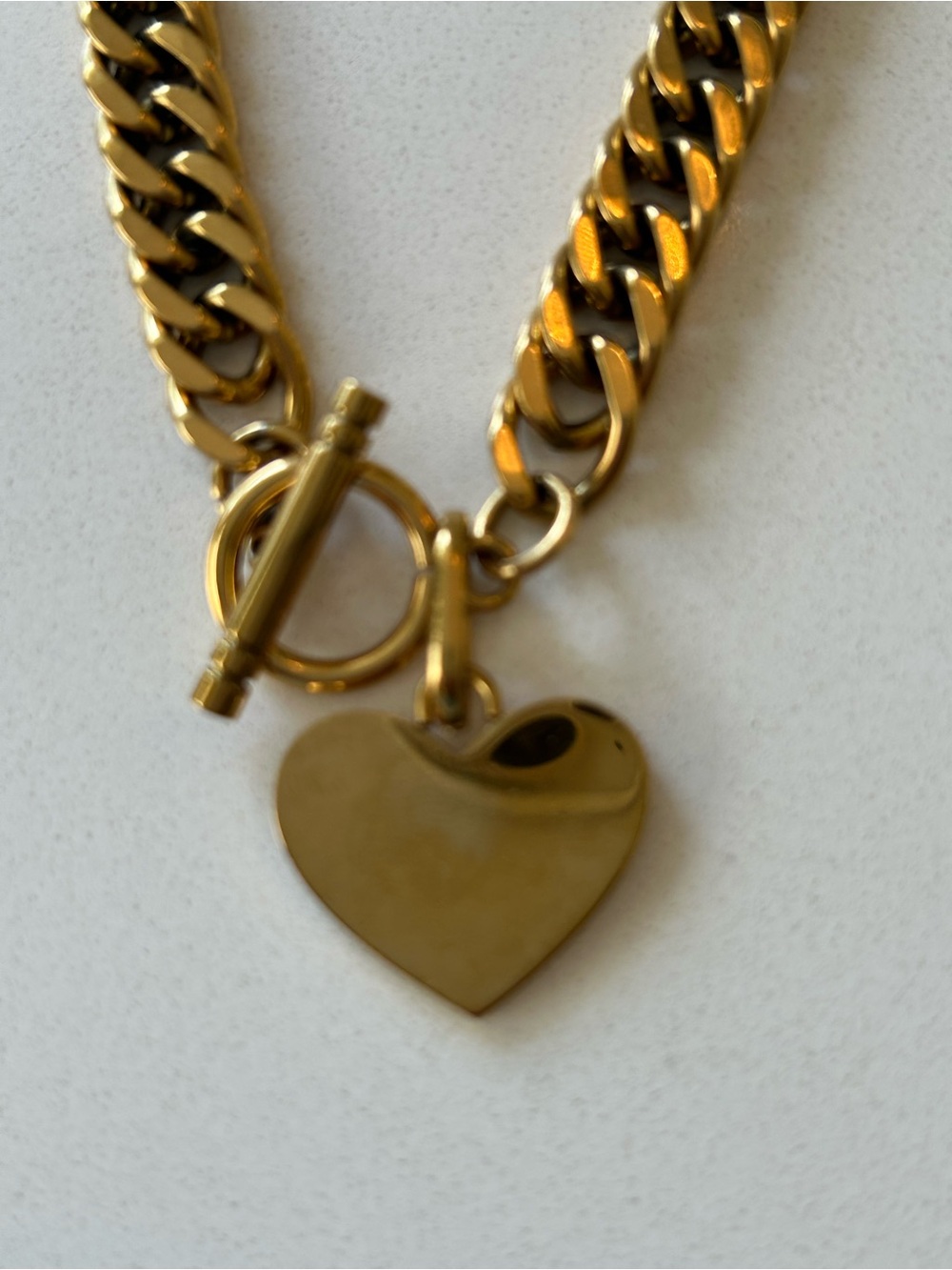 Abbott Lyon Cuban Gold Tone Heart Necklace - Picture 2 of 3